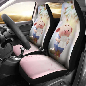 Cute Pig Sending Love Letter Car Seat Covers 03 221205 - YourCarButBetter