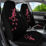 Cute Pink Lizard Paw Print Car Seat Covers 211706 - YourCarButBetter