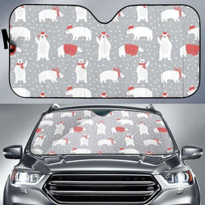 Cute Polar Bear Christmas Snow Pattern Car Auto Sun Shades 102507 - YourCarButBetter