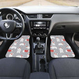 Cute Polar Bear Christmas Snow Pattern Front And Back Car Mats 153908 - YourCarButBetter