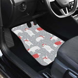 Cute Polar Bear Christmas Snow Pattern Front And Back Car Mats 153908 - YourCarButBetter