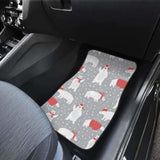 Cute Polar Bear Christmas Snow Pattern Front And Back Car Mats 153908 - YourCarButBetter