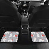 Cute Polar Bear Christmas Snow Pattern Front And Back Car Mats 153908 - YourCarButBetter