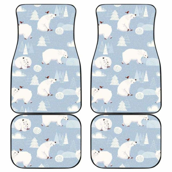 Cute Polar Bears Christmas Decoration Pattern Front And Back Car Mats 153908 - YourCarButBetter
