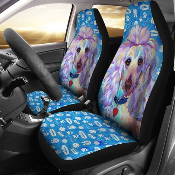 Cute Poodle Dog Car Seat Covers 3 110424 - YourCarButBetter