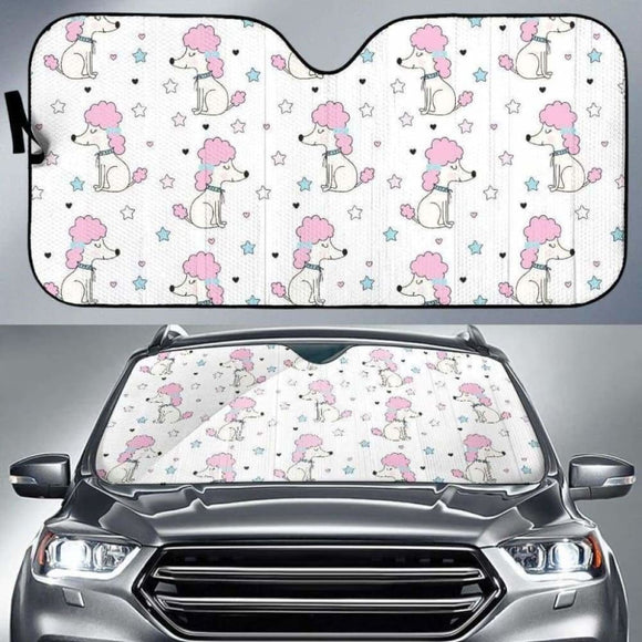 Cute Poodle Dog Star Pattern Car Auto Sun Shades 104020 - YourCarButBetter