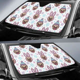 Cute Pug Hat Rabbit Costume Pattern Car Auto Sun Shades 104020 - YourCarButBetter