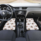 Cute Pugs Pink Heart Paw Pattern Front And Back Car Mats 102918 - YourCarButBetter