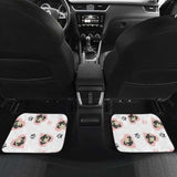Cute Pugs Pink Heart Paw Pattern Front And Back Car Mats 161012 - YourCarButBetter