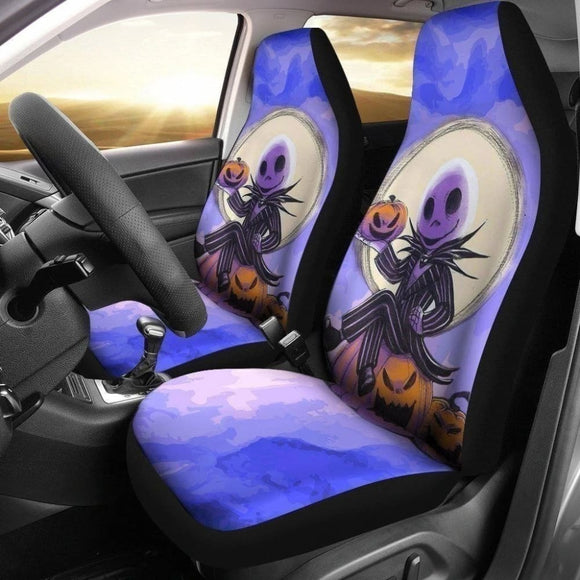 Cute Pumpkin King Jack Skellington Car Seat Covers Nightmare Before Christmas 094209 - YourCarButBetter