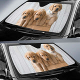 Cute Puppies Golden Retriever Hd 4K Car Sun Shade 172609 - YourCarButBetter