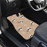 Cute Raccoon Heart Pattern Front And Back Car Mats 154813 - YourCarButBetter