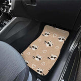 Cute Raccoon Heart Pattern Front And Back Car Mats 174510 - YourCarButBetter