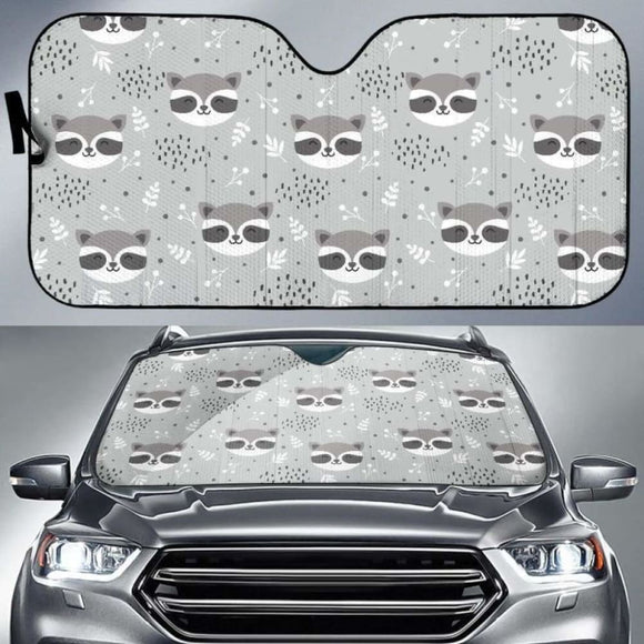 Cute Raccoons Leaves Dot Car Auto Sun Shades 182102 - YourCarButBetter