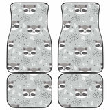 Cute Raccoons Leaves Dot Front And Back Car Mats 174510 - YourCarButBetter