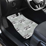 Cute Raccoons Leaves Dot Front And Back Car Mats 174510 - YourCarButBetter