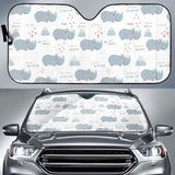 Cute Rhino Heart Pattern Car Auto Sun Shades 460402 - YourCarButBetter