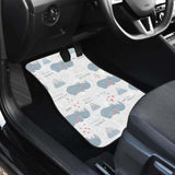 Cute Rhino Heart Pattern Front And Back Car Mats 163730 - YourCarButBetter