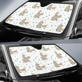 Cute Rhino Pattern Background Car Auto Sun Shades 460402 - YourCarButBetter