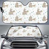 Cute Rhino Pattern Background Car Auto Sun Shades 460402 - YourCarButBetter