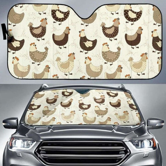 Cute Rooster Chicken Cock Car Auto Sun Shades 085424 - YourCarButBetter