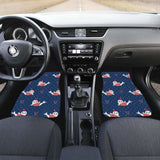Cute Sea Lion Seal Christmas Hat Candy Cane Heart Pattern Front And Back Car Mats 110728 - YourCarButBetter