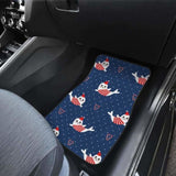 Cute Sea Lion Seal Christmas Hat Candy Cane Heart Pattern Front And Back Car Mats 110728 - YourCarButBetter