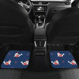 Cute Sea Lion Seal Christmas Hat Candy Cane Heart Pattern Front And Back Car Mats 110728 - YourCarButBetter