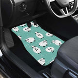 Cute Sheep Green Background Front And Back Car Mats 194013 - YourCarButBetter