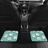 Cute Sheep Green Background Front And Back Car Mats 194013 - YourCarButBetter