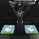Cute Sheep With Grass And Flower Car Floor Mats 212101 - YourCarButBetter