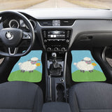 Cute Sheep With Grass And Flower Car Floor Mats 212101 - YourCarButBetter