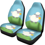 Cute Sheep With Grass And Flower Car Seat Covers 212101 - YourCarButBetter