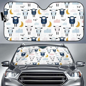 Cute Sleeping Sheep Moon Cloud Pattern Car Auto Sun Shades 172609 - YourCarButBetter