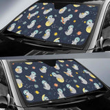 Cute Sloth Astronaut Star Planet Rocket Pattern Car Auto Sun Shades 172609 - YourCarButBetter