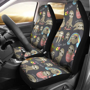 Cute Sloths Daily Activity Sloth Car Seat Covers 144902 - YourCarButBetter