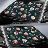 Cute Sloths Sleeping Christmas Ball Santa Hat Pattern Car Auto Sun Shades 172609 - YourCarButBetter