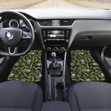 Cute Sloths Tropical Palm Leaves Black Background Front And Back Car Mats 144902 - YourCarButBetter