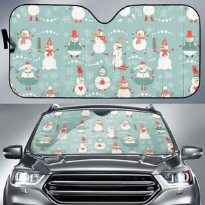 Cute Snowman Pattern Car Auto Sun Shades 172609 - YourCarButBetter