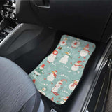 Cute Snowman Pattern Front And Back Car Mats 112608 - YourCarButBetter