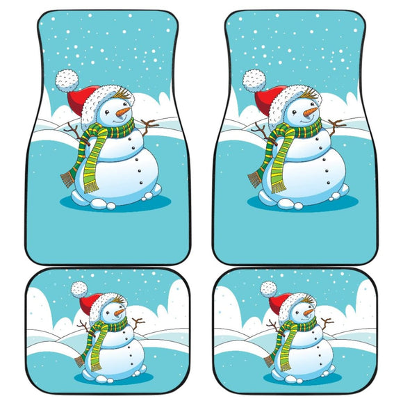 Cute Snowman Pattern Print Car Floor Mats 211903 - YourCarButBetter