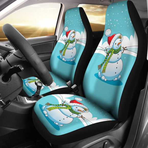 Cute Snowman Pattern Print Car Seat Covers 211903 - YourCarButBetter