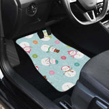 Cute Snowman Snowflake Pattern Front And Back Car Mats 112608 - YourCarButBetter