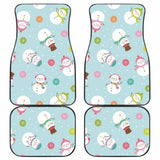 Cute Snowman Snowflake Pattern Front And Back Car Mats 112608 - YourCarButBetter