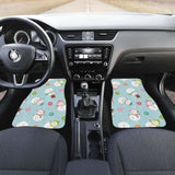 Cute Snowman Snowflake Pattern Front And Back Car Mats 112608 - YourCarButBetter