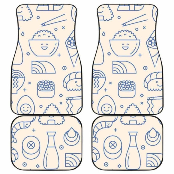 Cute Sushi Icon Pattern Front And Back Car Mats 142711 - YourCarButBetter