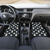 Cute White Rabbit Polka Dots Black Background Front And Back Car Mats 181703 - YourCarButBetter