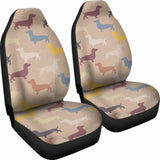 Dachshund Brown Color Theme Car Seat Covers 092813 - YourCarButBetter