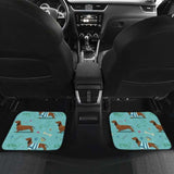 Dachshund Decorative Background Front And Back Car Mats 092813 - YourCarButBetter