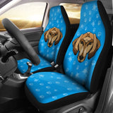 Dachshund Face Blue Car Seat Covers Bestselling 092813 - YourCarButBetter